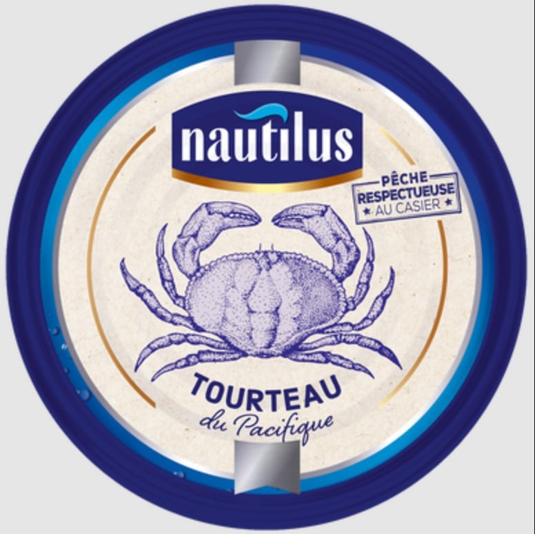 Conserve de chair et pâtes de crabe tourteau du pacifique Nautilus