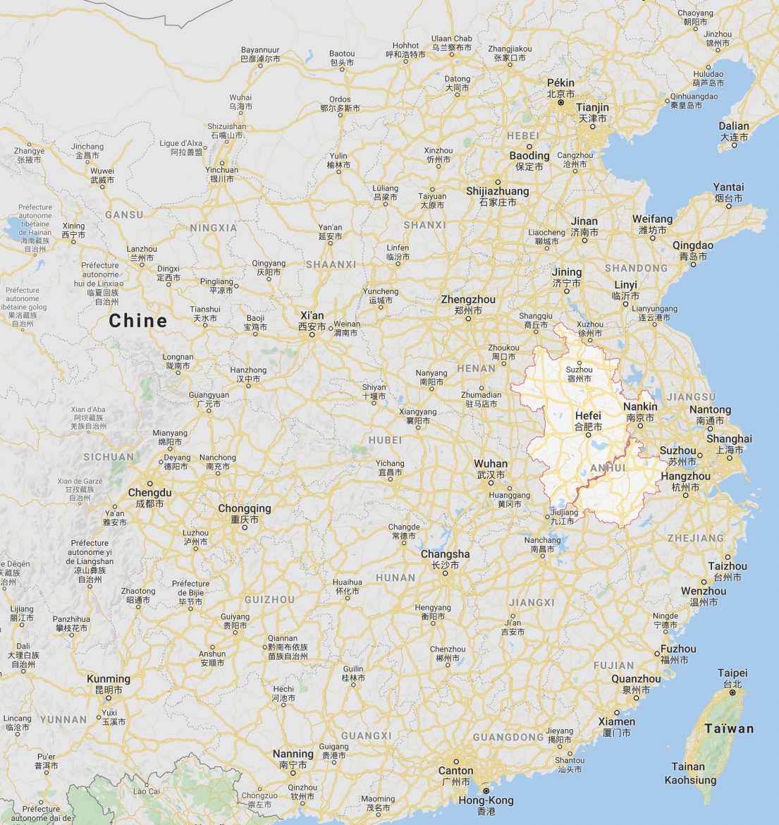 La région de l'Anhui en Chine