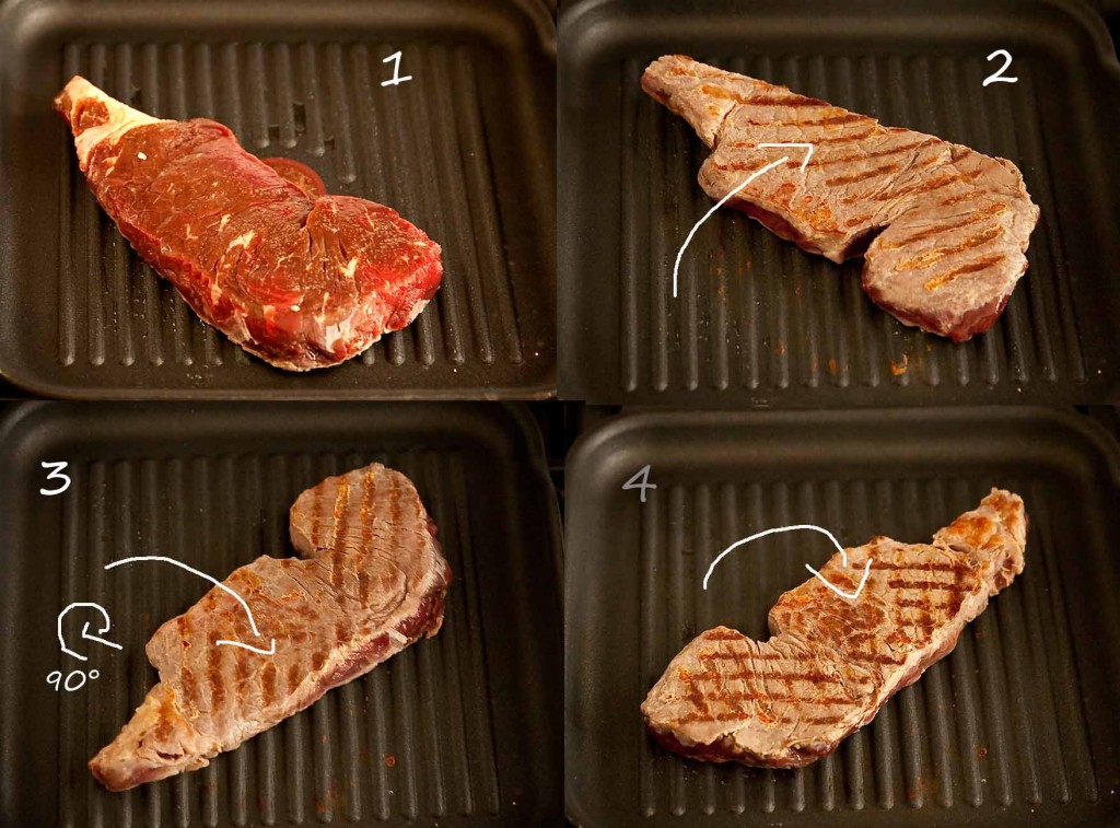 Marquer une viande grillée en quadrillage
