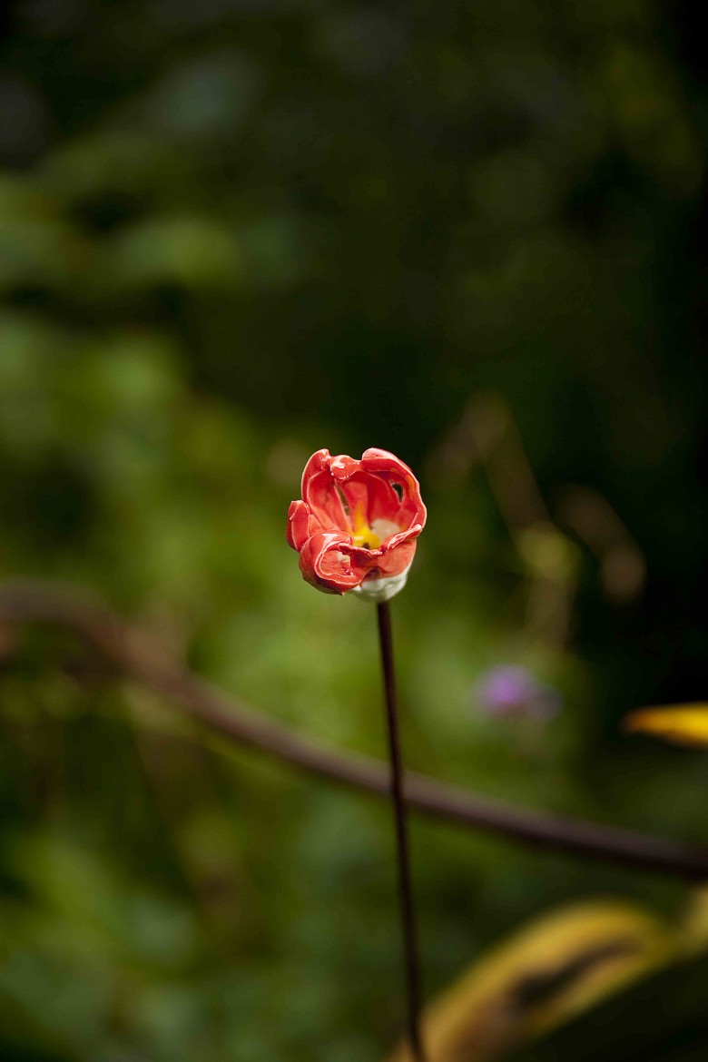Les images du Jardin Retiré à Bagnoles de l'Orne, tulipe en céramique