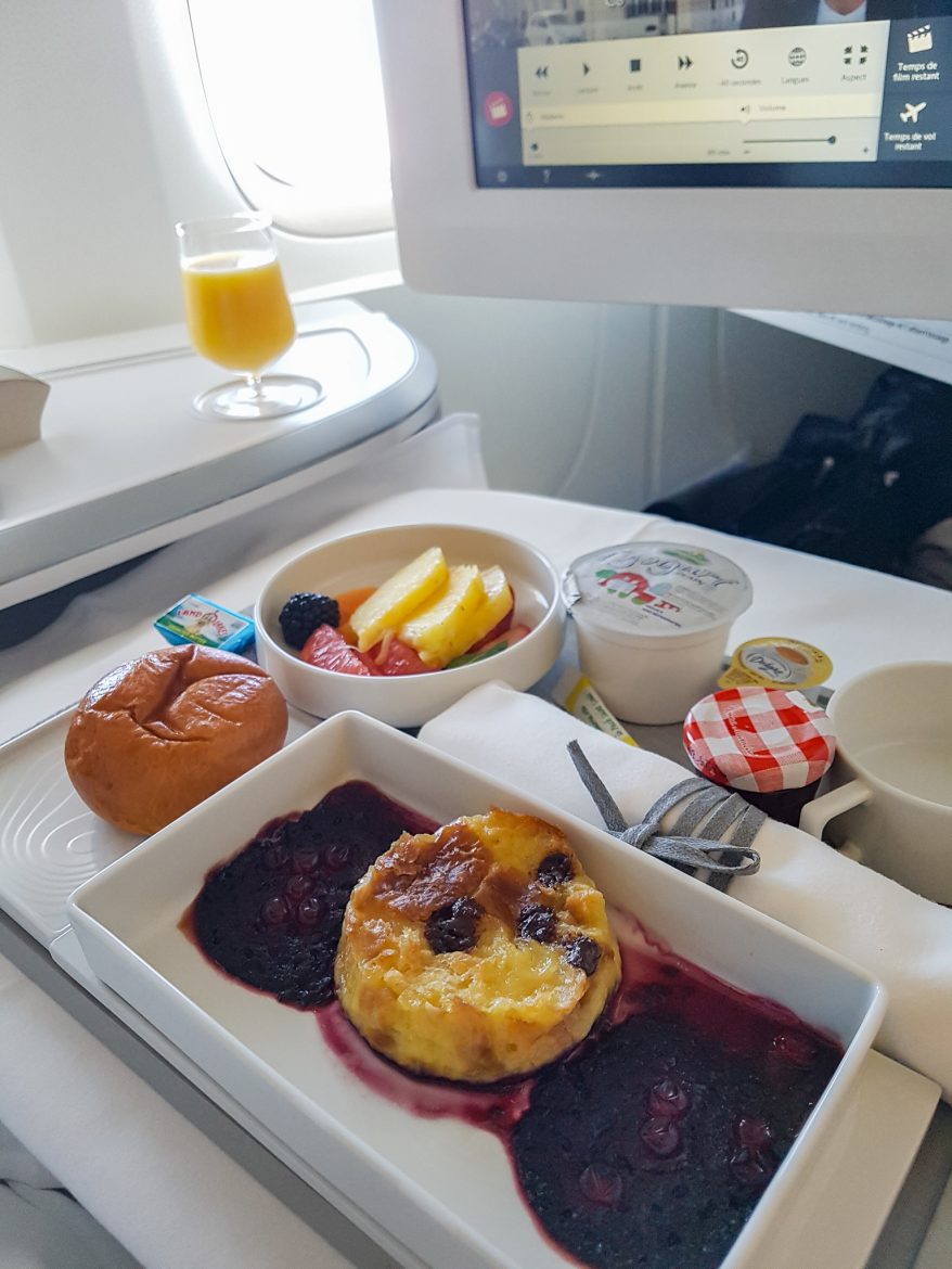 un des petits déjeuners de la carte de la cabine Best Business Air France