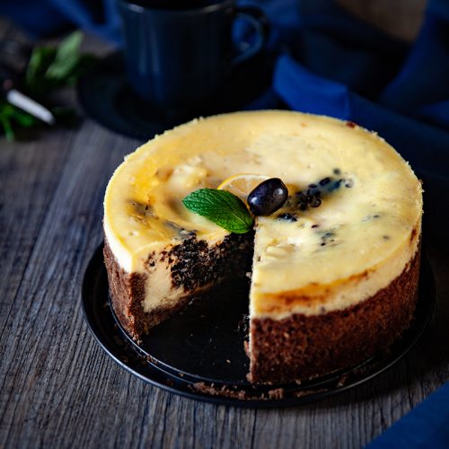 Cheesecake aux olives noires en confiture, recette à base d'Hojiblanca d'Espagne