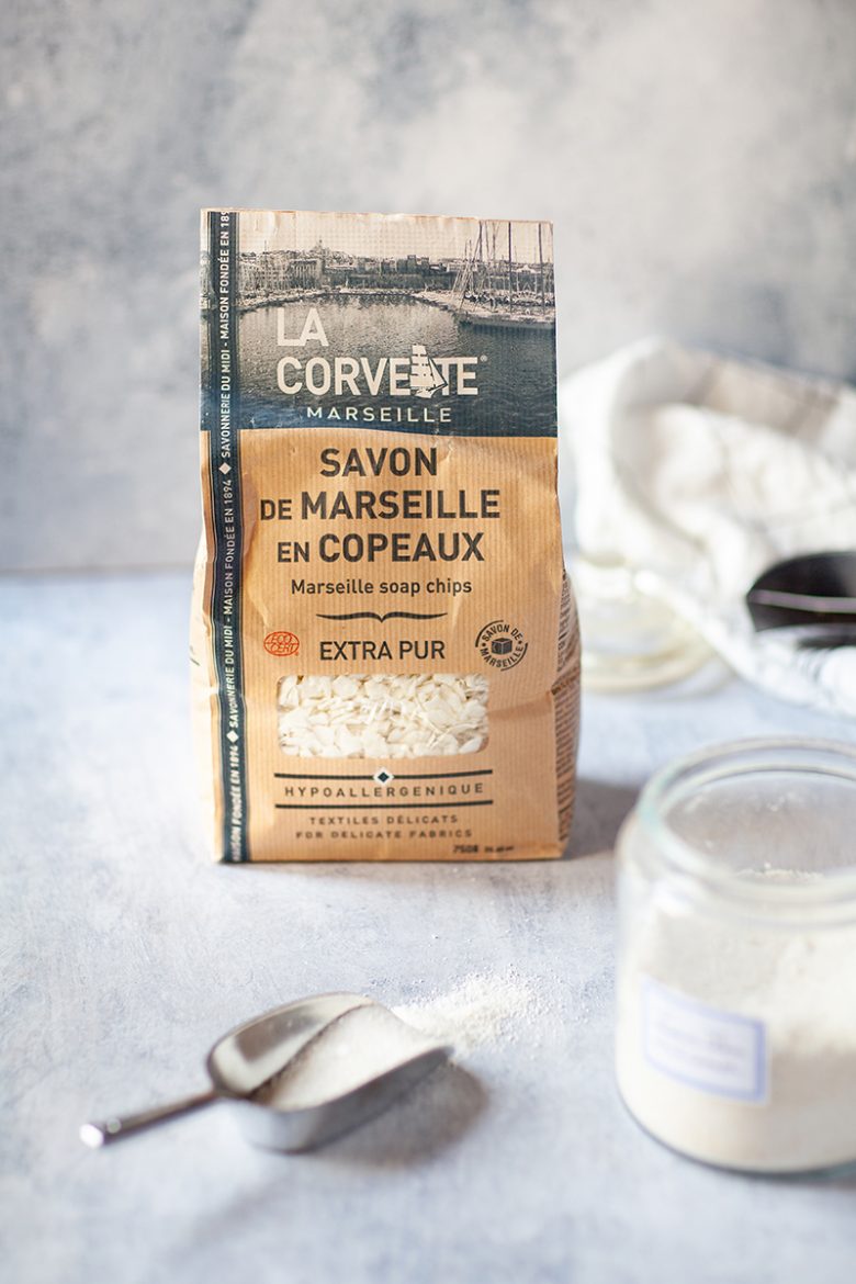 Savon de Marseille en copeaux de la marque La Corvette, un savon parfait pour faire ma lessive en poudre maison