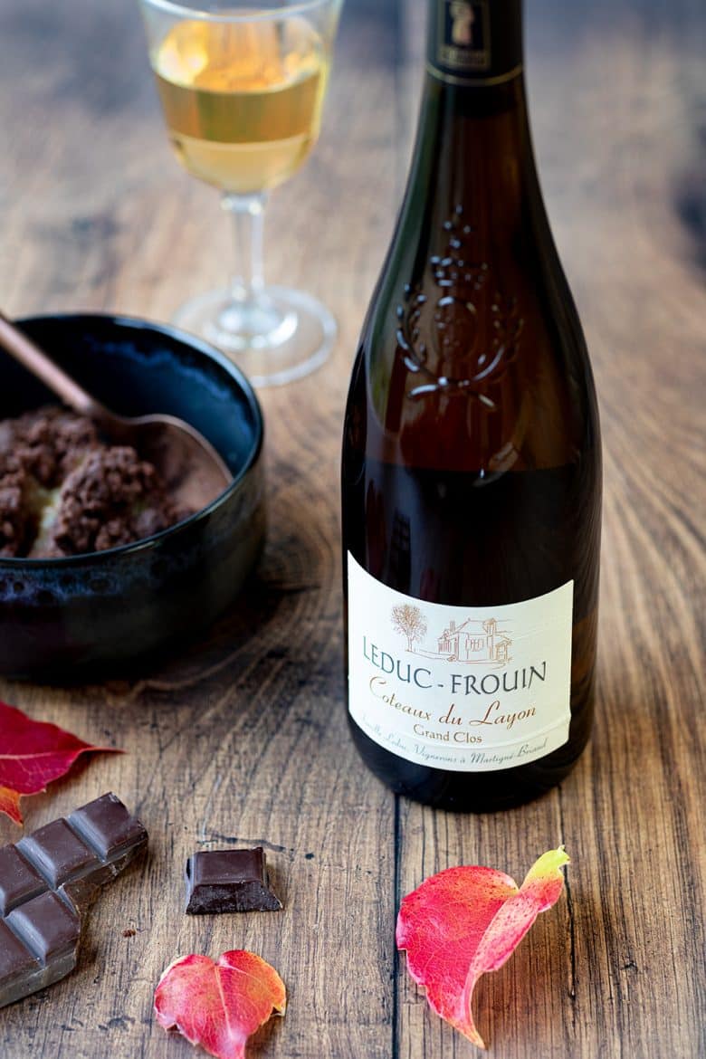 Côteau du Layon Grand Clos du Domaine Leduc-Frouin pour l'accord avec le crumble aux poires et au chocolat