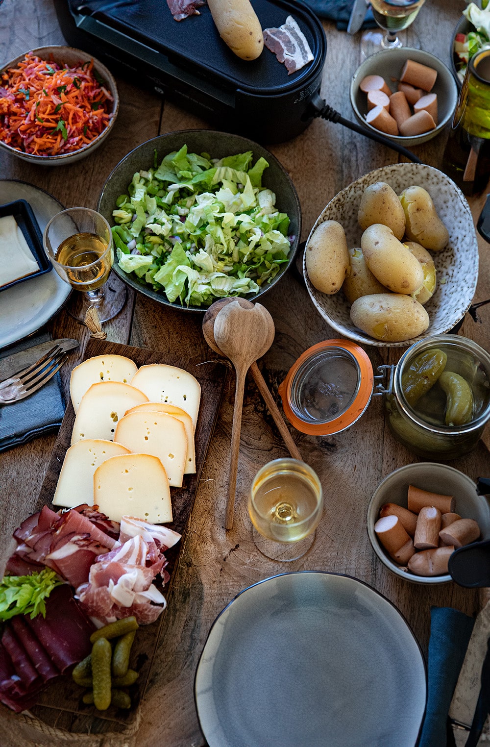 Raclette à l'italienne fromages et charcuteries - 1 personne