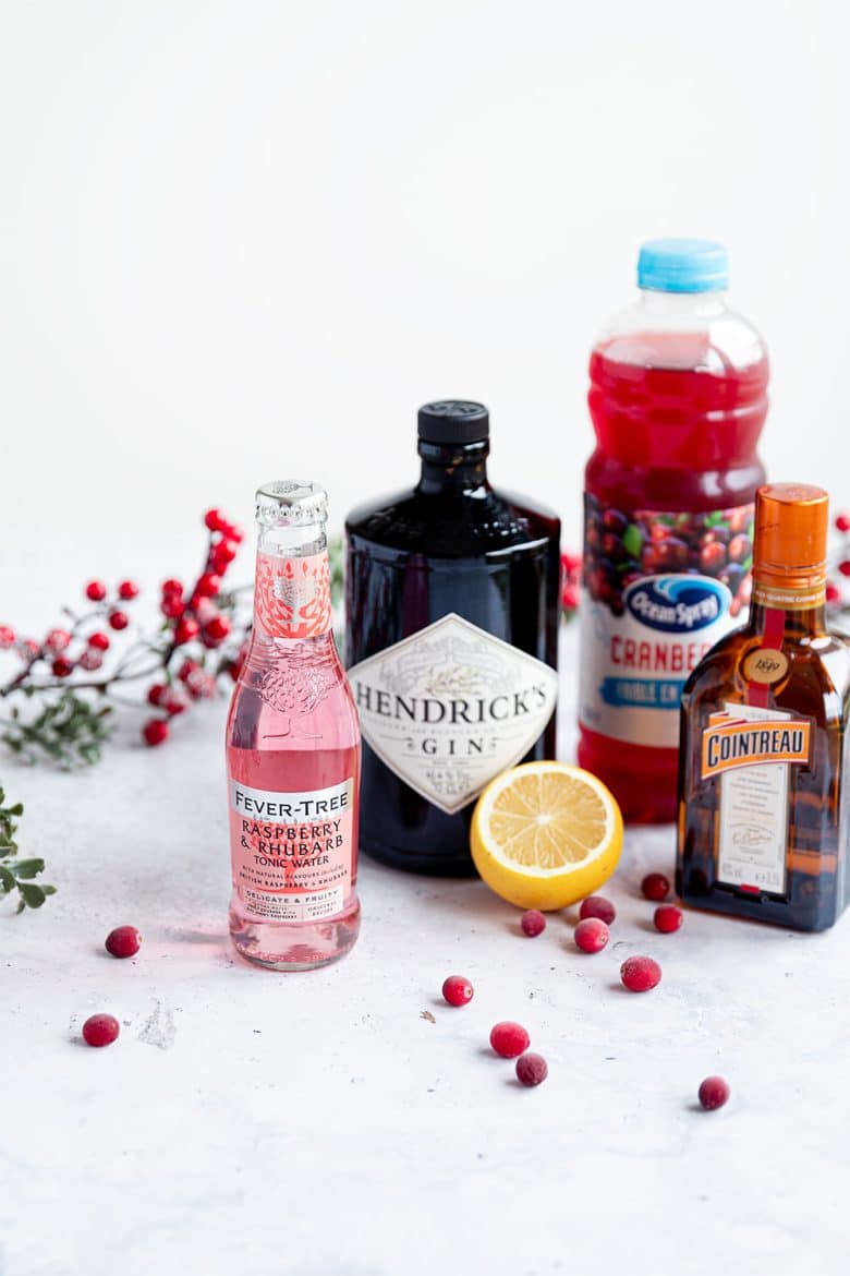 Les ingrédients du Punch de Noël au Cranberry