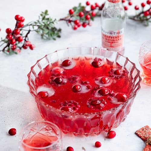 Le punch de Noël au cranberry, une boisson festive avec ou sans alcool.