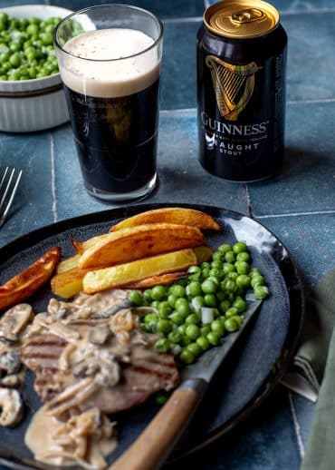 Guinness et sauce au whisky sont un bon accord met bière.